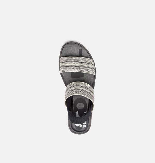 Sorel Shoes Womens Ella II Two Strap Sandal-Black Chalk
