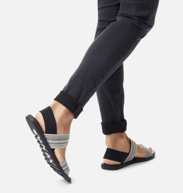 Sorel Shoes Womens Ella II Two Strap Sandal-Black Chalk