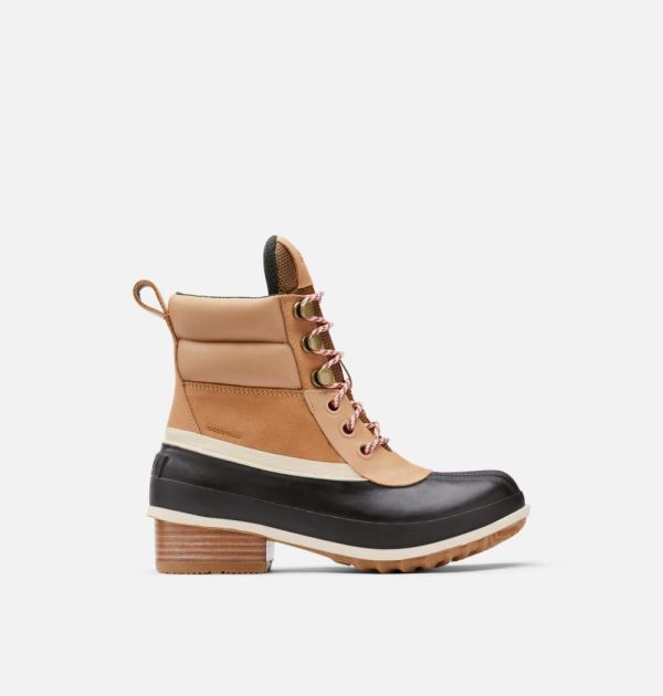 Sorel Shoes Womens Slimpack III Hiker Duck Boot-Tawny Buff Black