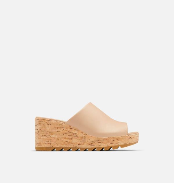 Sorel Shoes Women's Cameron Wedge Mule Sandal-Honest Beige Sea Salt