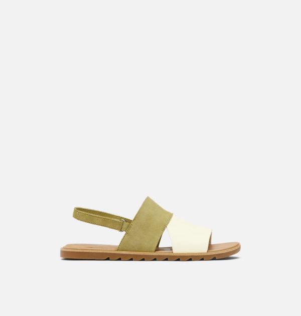 Sorel Shoes Women's Ella II Slingback Sandal-Olive Shade Chalk