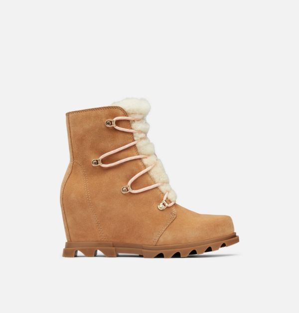 Sorel Shoes Women's Joan Of Arctic Wedge III Lace Cozy Bootie-Tawny Buff Gum 2