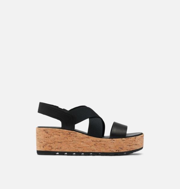 Sorel Shoes Women's Cameron Flatform Slingback Wedge Sandal-Black
