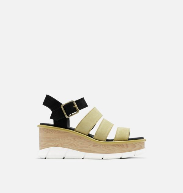 Sorel Shoes Women's Joanie III Ankle Strap Wedge Sandal-Olive Shade White