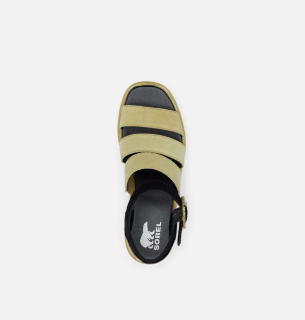 Sorel Shoes Women's Joanie III Ankle Strap Wedge Sandal-Olive Shade White
