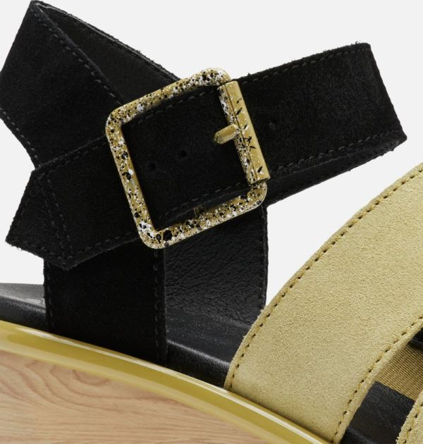Sorel Shoes Women's Joanie III Ankle Strap Wedge Sandal-Olive Shade White