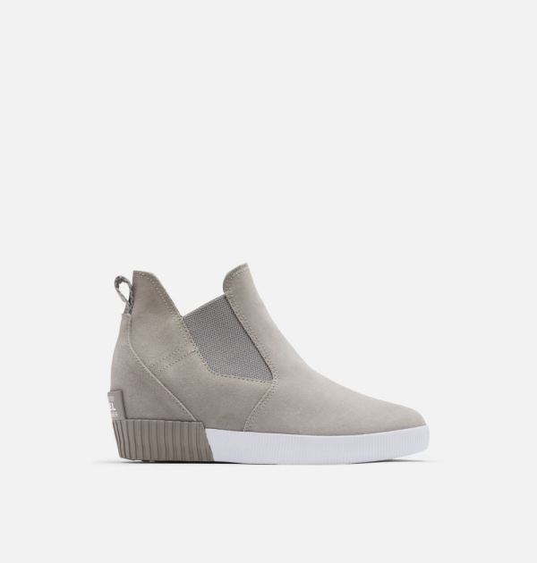 Sorel Shoes Women's Out 'N About Slip-On Wedge-Chrome Grey White