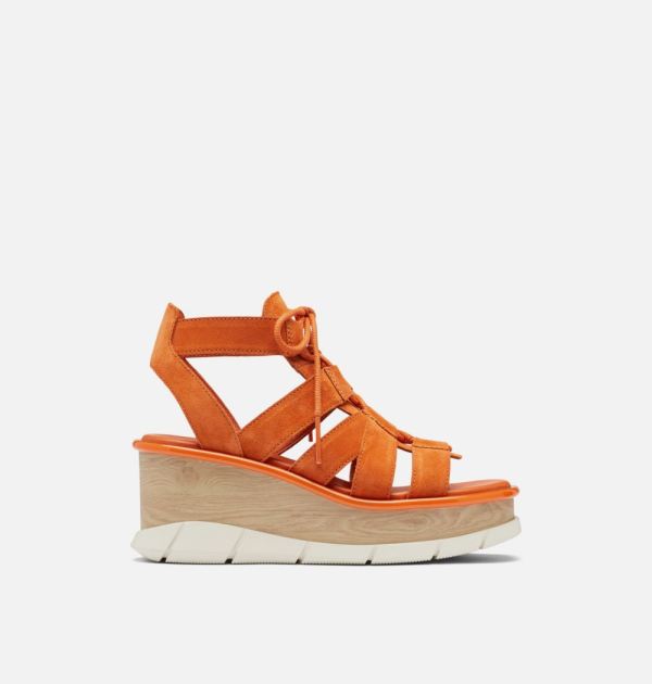 Sorel Shoes Women's Joanie III Lace Wedge Sandal-Desert Sun Chalk