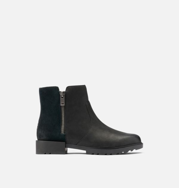 Sorel Shoes Women's Emelie II Zip Bootie-Black Sea Salt