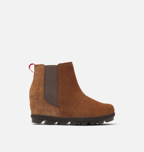 Sorel Shoes Youth Joan Of Arctic Wedge II Chelsea Bootie-Velvet Tan