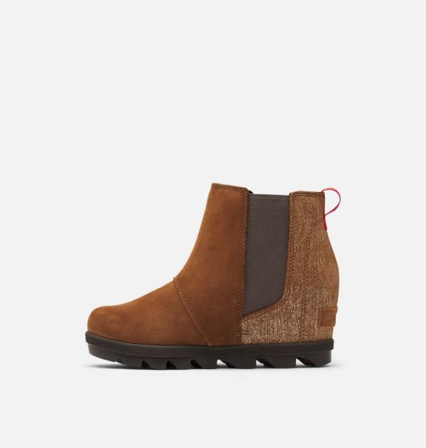 Sorel Shoes Youth Joan Of Arctic Wedge II Chelsea Bootie-Velvet Tan