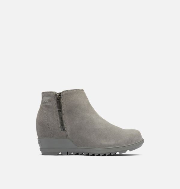 Sorel Shoes Women's Evie Zip Wedge Bootie-Quarry Sea Salt