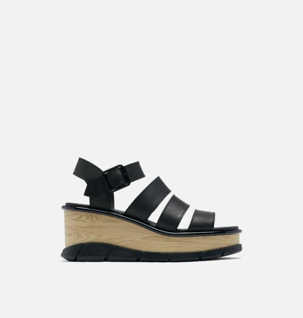 Sorel Shoes Women's Joanie III Ankle Strap Wedge Sandal-Black Black