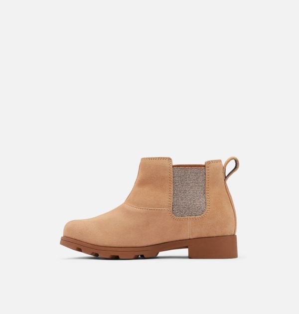 Sorel Shoes Youth Emelie Chelsea Bootie-Canoe Velvet Tan