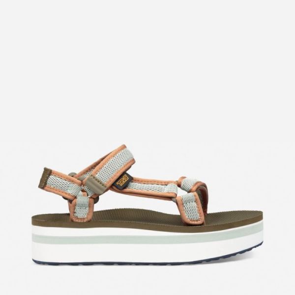 Teva | Women's Flatform Universal Mesh Print - DARK OLIVE/SEA FOAM