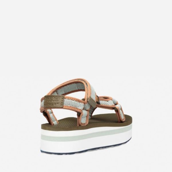 Teva | Women's Flatform Universal Mesh Print - DARK OLIVE/SEA FOAM