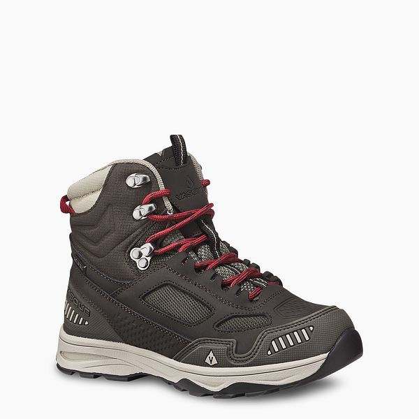 VASQUE BOOTS KIDS WATERPROOF HIKING BOOT IN GRAY/TEAL BROWN OLIVE/BOSSA NOVA
