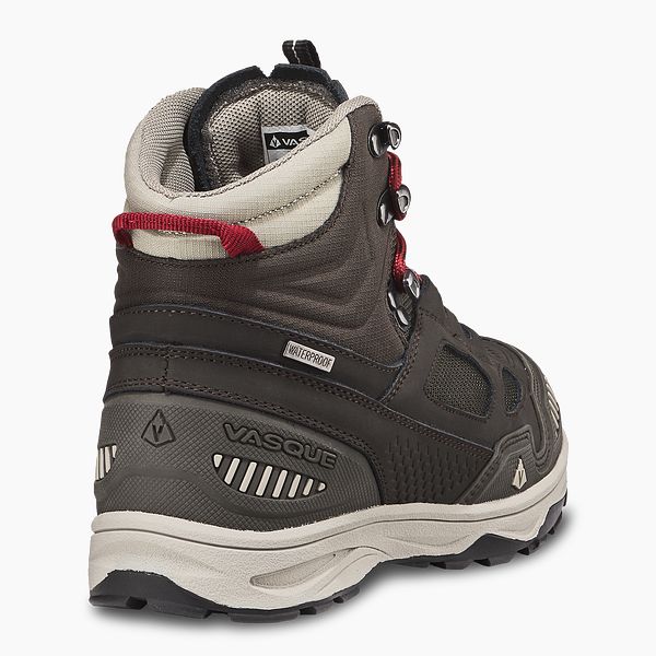 VASQUE BOOTS KIDS WATERPROOF HIKING BOOT IN GRAY/TEAL BROWN OLIVE/BOSSA NOVA