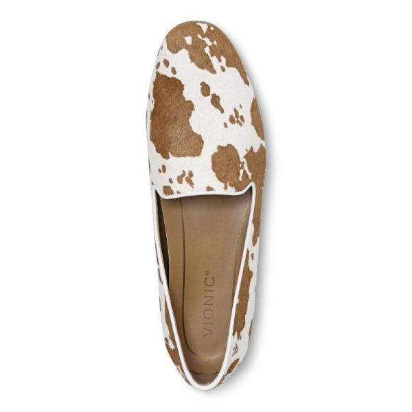 Vionic | Women's Willa Slip on Flat - Brown Cow Print