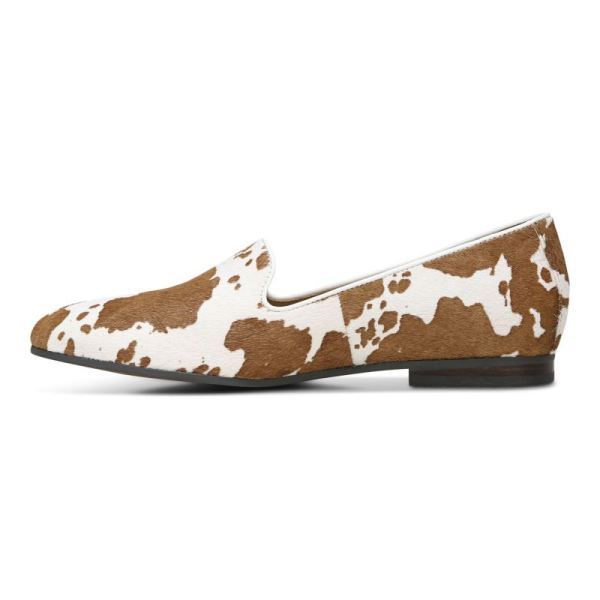 Vionic | Women's Willa Slip on Flat - Brown Cow Print