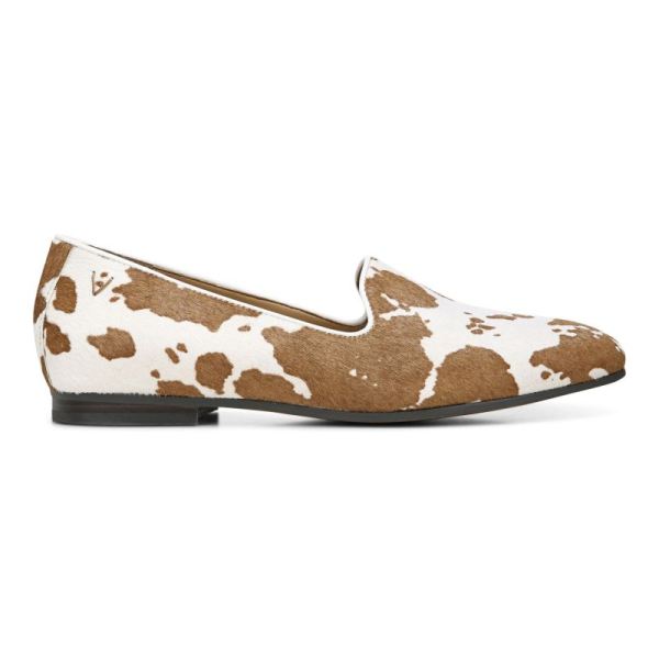 Vionic | Women's Willa Slip on Flat - Brown Cow Print