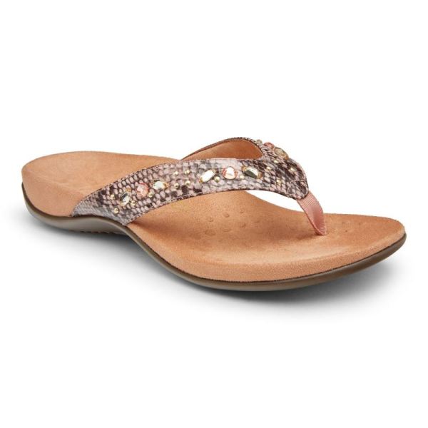 Vionic | Women's Lucia Toe Post Sandal - Camelia Snake