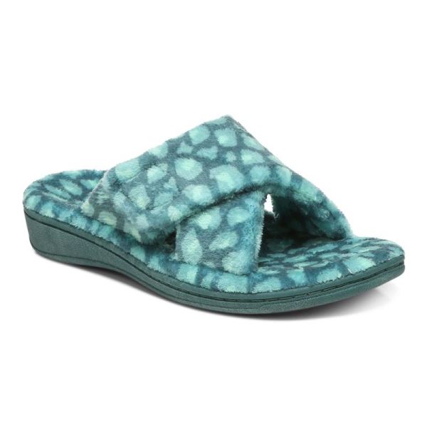 Vionic | Women's Relax Slippers - Posy Green Leopard
