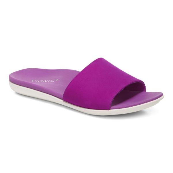 Vionic | Women's Val Slide Sandal - Purple Cactus Nubuck