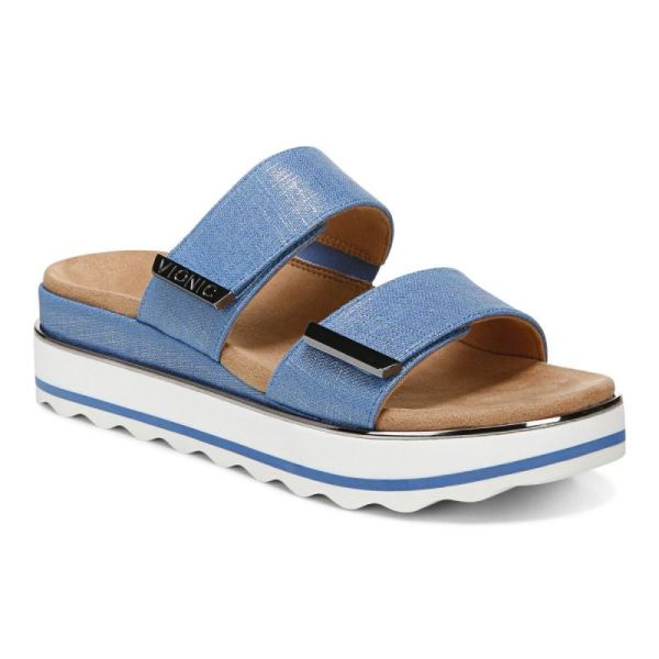 Vionic | Women's Brandie Flatform Sandal - Vallarta Blue Linen