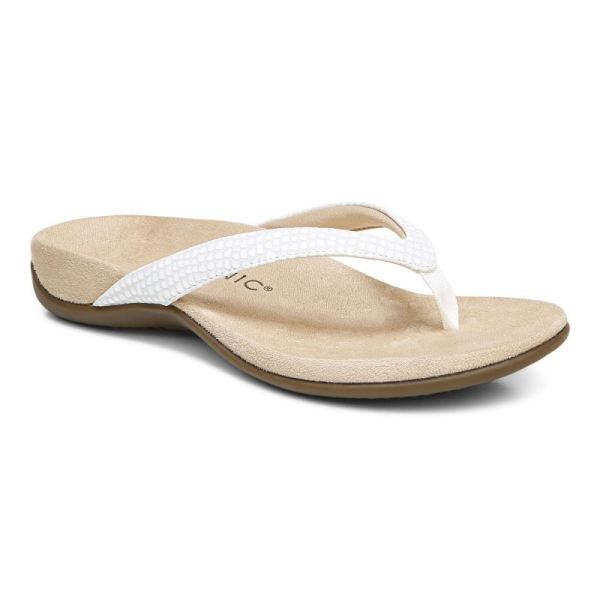 Vionic | Women's Dillon Toe Post Sandal - White Lizard