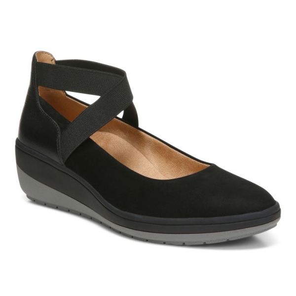 Vionic | Women's Ellery Wedge - Black Nubuck