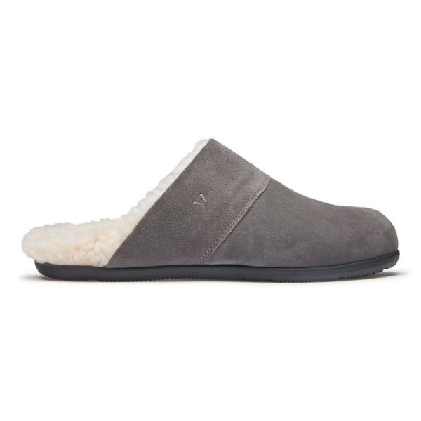 Vionic | Men's Alfons Mule Slipper - Charcoal Suede