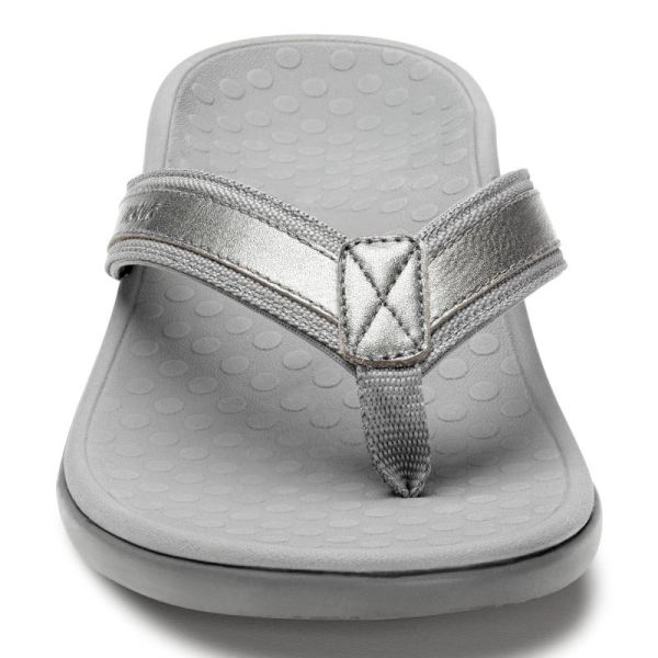 Vionic | Women's Tide II Toe Post Sandal - Pewter Metallic