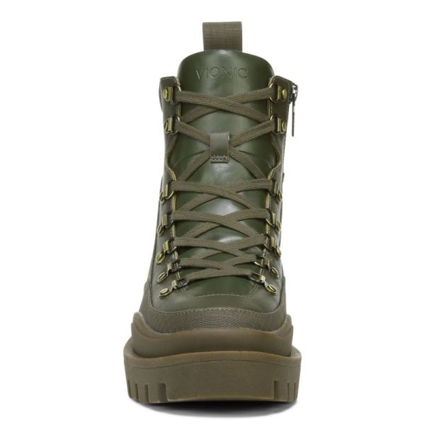 Vionic | Women's Jaxen Boot - Olive Leather Textile
