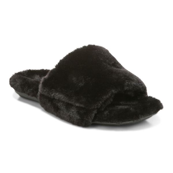 Vionic | Women's Dream Plush Slipper - Black Plush