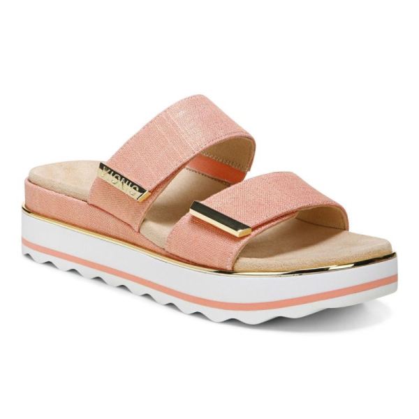 Vionic | Women's Brandie Flatform Sandal - Papaya Linen