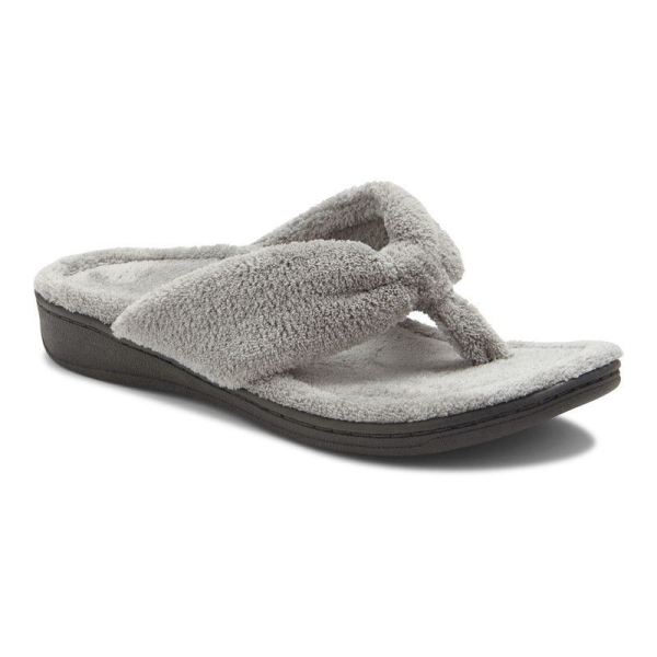 Vionic | Women's Gracie Toe Post Slipper - Light Grey