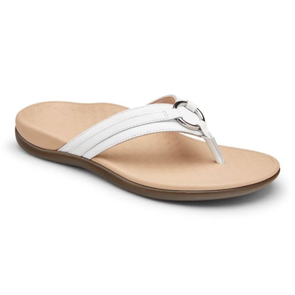 Vionic | Women's Tide Aloe Toe Post Sandal - White Leather