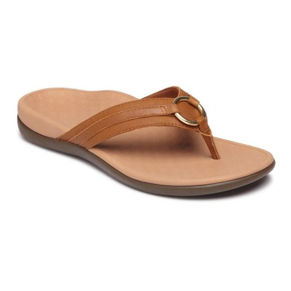 Vionic | Women's Tide Aloe Toe Post Sandal - Mocha Leather