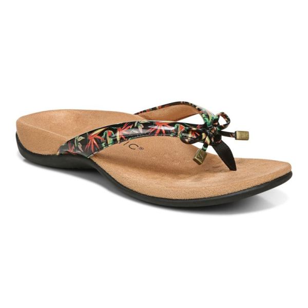 Vionic | Women's Bella Toe Post Sandal - Black Tropical