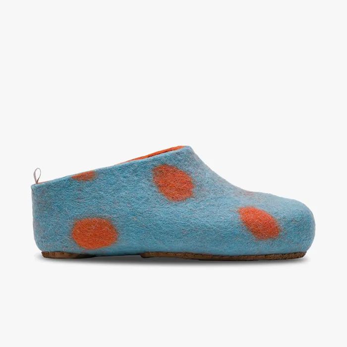 VIVOBAREFOOT | KIDS MIM FELT SLIPPER KIDS-AQUA ORANGE