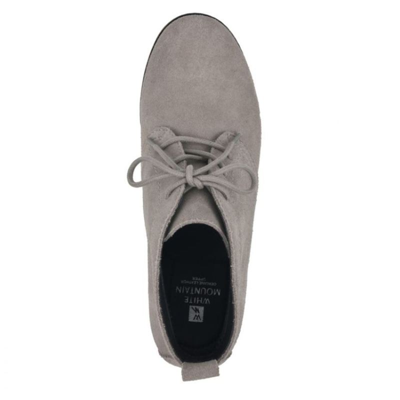 White Mountain | Women's Auburn Suede Bootie-Light Grey Suede