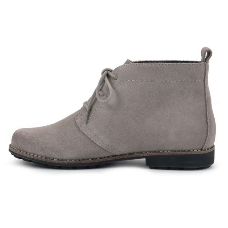 White Mountain | Women's Auburn Suede Bootie-Light Grey Suede