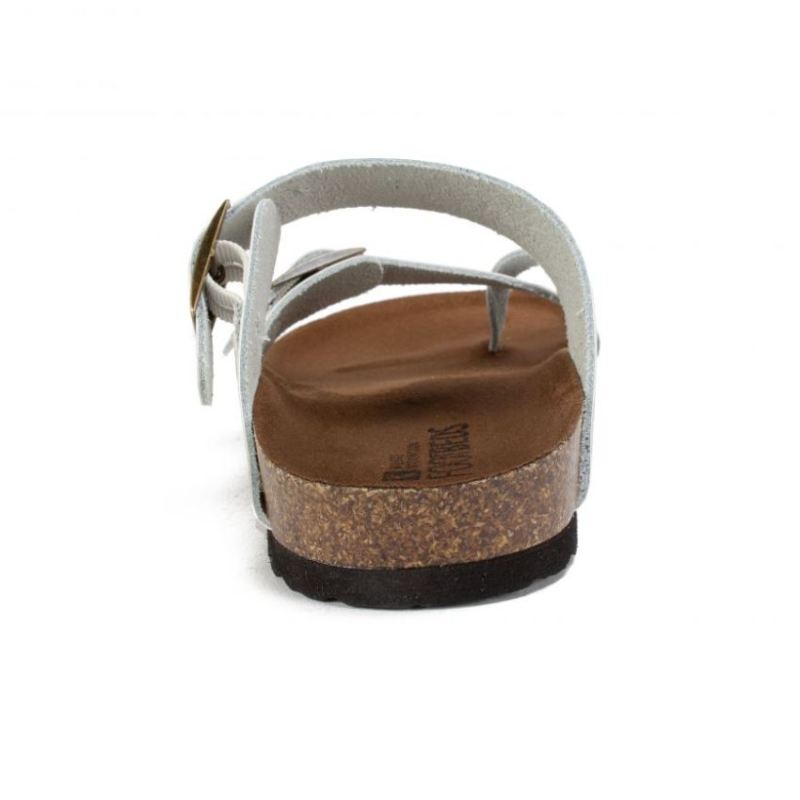 White Mountain | Women's Gracie Leather Footbeds Sandal-White
