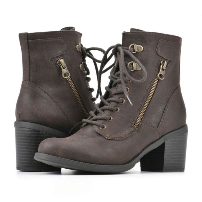 White Mountain | Women's Dorian Bootie-Dark Brown