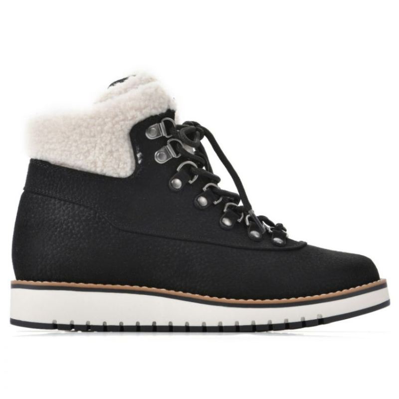 White Mountain | Women's Cozy Bootie-Black Pebble Grain Fabric