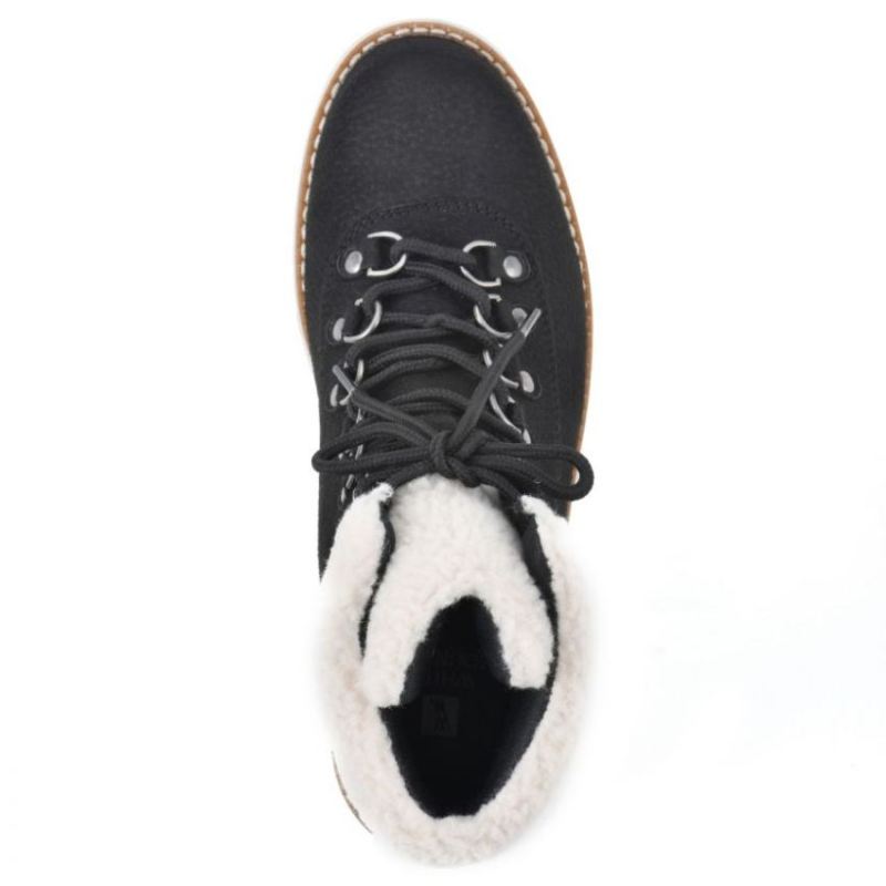 White Mountain | Women's Cozy Bootie-Black Pebble Grain Fabric