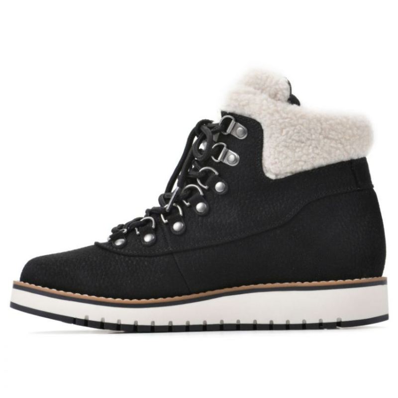 White Mountain | Women's Cozy Bootie-Black Pebble Grain Fabric