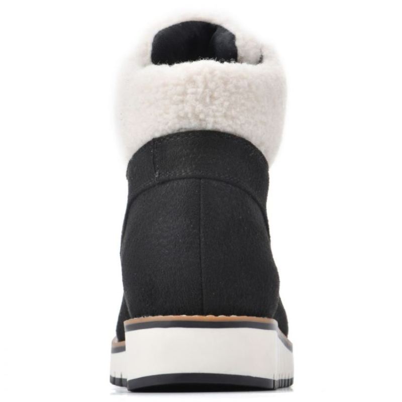 White Mountain | Women's Cozy Bootie-Black Pebble Grain Fabric