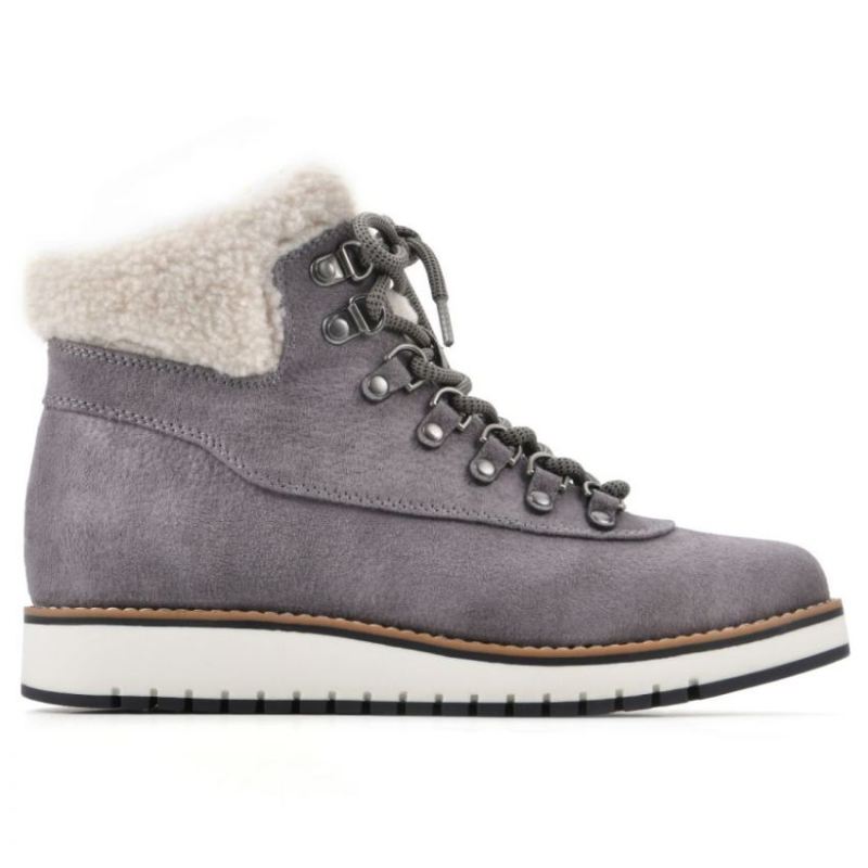 White Mountain | Women's Cozy Bootie-Light Grey Pebble Grain Fabric